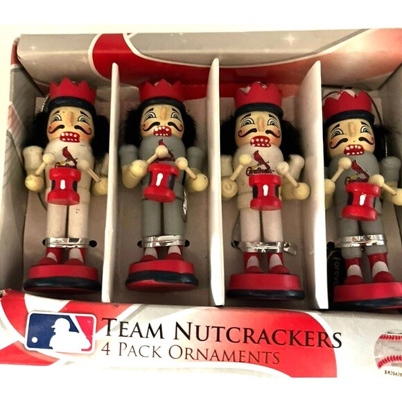 MLB St. Louis  Cardinals Nutcracker Ornaments 4 pack NIB Christmas Decor - Picture 4 of 10